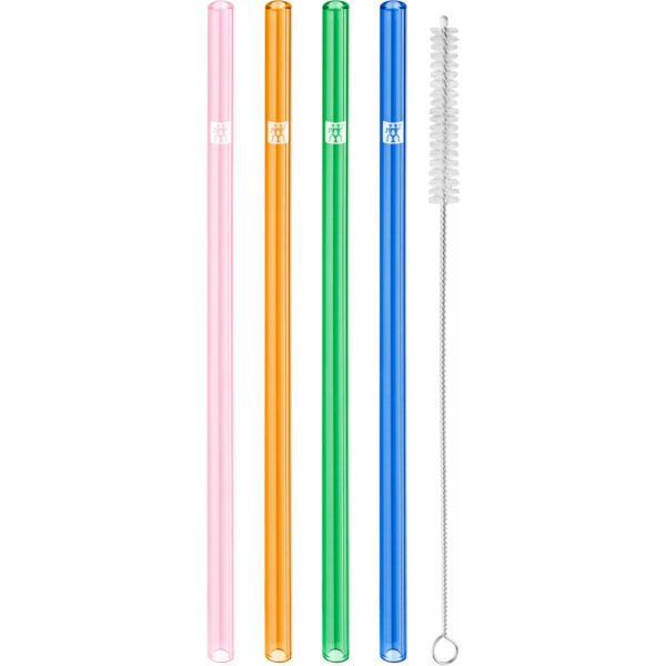 Zwilling Sorrento, sugerør i glas 23 cm, 4 farver, lige