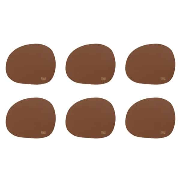 Aida Raw glasunderlag silikone, mocca, 6 stk.